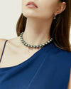8-10mm Silver Tahitian South Sea Pearl Necklace - Gem Quality - Model Image