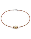 Golden Baroque Pearl Leather Necklace- Various Sizes