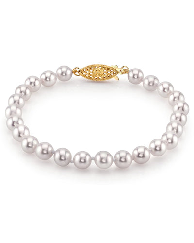 6.0-6.5mm Akoya White Pearl Bracelet- Choose Your Quality - Secondary Image