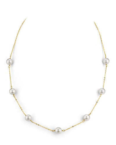 Japanese Akoya Pearl Tincup Necklace