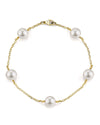Japanese Akoya White Pearl Tincup Bracelet - Secondary Image