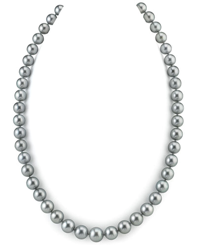 8-10mm Silver Tahitian South Sea Pearl Necklace - Gem Quality