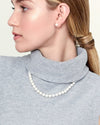 8.0-8.5mm Freshwater Pearl Necklace & Earrings - Model Image