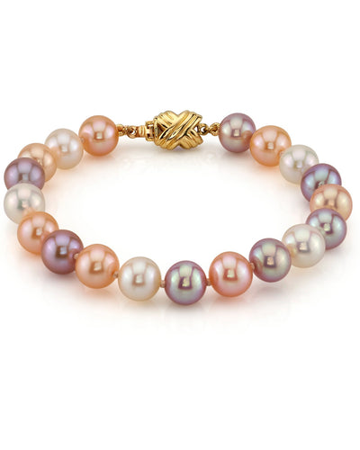 8.0-8.5mm Multicolor Freshwater Pearl Bracelet - AAAA Quality - Third Image