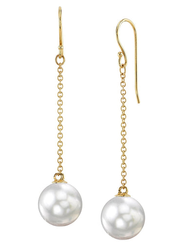 White South Sea Pearl Sandra Earrings - Model Image