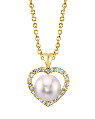 Akoya Pearl & Diamond Amour Pendant - Third Image