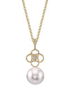 Akoya Pearl & Diamond Lacy Pendant - Third Image