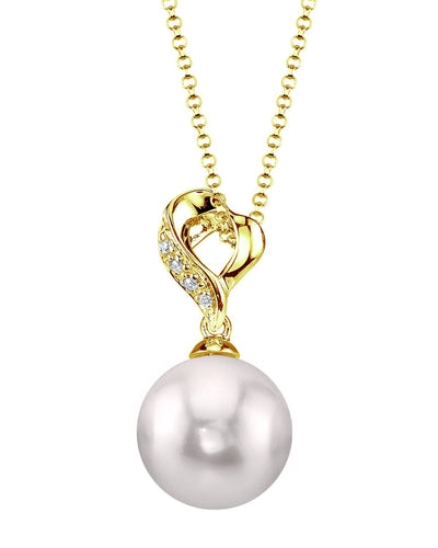 Akoya Pearl & Diamond Melissa Pendant - Model Image