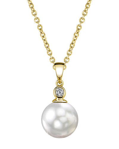 South Sea Pearl & Diamond Michelle Pendant - Third Image