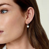 Freshwater Pearl Via Earrings - Model Image