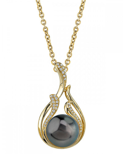 Tahitian South Sea Pearl & Diamond Layla Pendant - Secondary Image