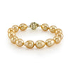 10-11mm Baroque Shaped Golden South Sea Pearl Bracelet - AAA Quality