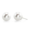White South Sea Round Pearl Stud Earrings, 10.0-11.0mm